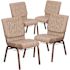 Carnegy Avenue 18.5 in. Beige Fabric/Copper Vein Frame Church Chair (Set of 4)