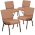 Carnegy Avenue 21 in. Caramel Fabric/Copper Vein Frame Church Chair (Set of 4)