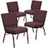 Carnegy Avenue 21 in. Plum Fabric/Gold Vein Frame Church Chair (Set of 4)