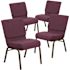 Carnegy Avenue 21 in. Plum Fabric/Gold Vein Frame Church Chair (Set of 4)