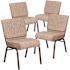 Carnegy Avenue 21 in. Beige Fabric/Copper Vein Frame Church Chair (Set of 4)
