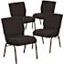 Carnegy Avenue 21 in. Black Dot Patterned Fabric/Gold Vein Frame Church Chair (Set of 4)