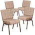 Carnegy Avenue 21 in. Beige Fabric/Copper Vein Frame Church Chair (Set of 4)