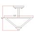 Design House Torino 13 In 2-Light Satin Nickel Semi-Flush Mount Ceiling Light