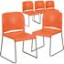 Carnegy Avenue Orange Plastic Stack Chairs (Set of 5)