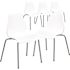 White Hercules Series Modern Plastic Stacking Event Chairs, Ergonomic Lobby Chairs with Contoured Seats (Set of 5)