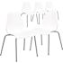 White Hercules Series Modern Plastic Stacking Event Chairs, Ergonomic Lobby Chairs with Contoured Seats (Set of 5)