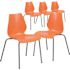 Carnegy Avenue Orange Plastic Stack Chairs (Set of 5)