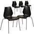 Carnegy Avenue Black Plastic Stack Chairs (Set of 5)