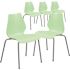 Carnegy Avenue Green Plastic Stack Chairs (Set of 5)
