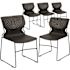 Carnegy Avenue Black Plastic Stack Chairs (Set of 5)