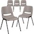 Carnegy Avenue Gray Plastic Stack Chairs (Set of 5)