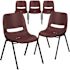Carnegy Avenue Burgundy Plastic Stack Chairs (Set of 5)