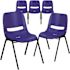 Carnegy Avenue Blue Plastic Stack Chairs (Set of 5)