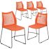 Carnegy Avenue Orange Plastic Stack Chairs (Set of 5)