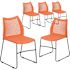 Carnegy Avenue Orange Plastic Stack Chairs (Set of 5)