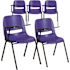 Carnegy Avenue Blue Tablet Arm Chairs (Set of 5)
