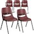 Carnegy Avenue Burgundy Tablet Arm Chairs (Set of 5)