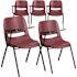 Carnegy Avenue Burgundy Tablet Arm Chairs (Set of 5)