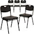 Carnegy Avenue Black Plastic Stack Chairs (Set of 5)