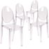 Carnegy Avenue Murray Clear Plastic Ghost Side Chair in Transparent Crystal Seat of 4