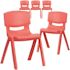 Carnegy Avenue Red Plastic Stack Chairs (Set of 5)