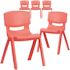 Carnegy Avenue Red Plastic Stack Chairs (Set of 5)