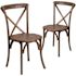 Carnegy Avenue Early American Wood Cross Back Chairs (Set of 2)
