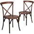 Carnegy Avenue Mahogany Wood Cross Back Chairs (Set of 2)