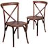 Carnegy Avenue Mahogany Wood Cross Back Chairs (Set of 2)