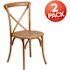 Carnegy Avenue Oak Wood Cross Back Chairs (Set of 2)