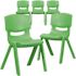Carnegy Avenue Green Plastic Stack Chairs (Set of 5)