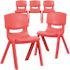 Carnegy Avenue Red Plastic Stack Chairs (Set of 5)