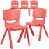 Carnegy Avenue Red Plastic Stack Chairs (Set of 5)