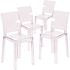 Carnegy Avenue Transparent Crystal Ghost Chairs (Set of 4)