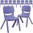 Carnegy Avenue Blue Whitney 12 in. H Plastic Stackable School Chairs, Stacking Preschool Chairs for Kids Ages 2-6 (Set of 10)