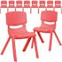 Carnegy Avenue Red Plastic Stack Chairs (Set of 10)