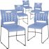 Carnegy Avenue Blue Plastic Stack Chairs (Set of 5)