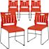 Carnegy Avenue Orange Plastic Stack Chairs (Set of 5)