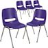 Carnegy Avenue Navy Plastic/Chrome Frame Plastic Stack Chairs (Set of 5)
