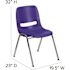 Carnegy Avenue Navy Plastic/Chrome Frame Plastic Stack Chairs (Set of 5)