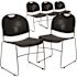Carnegy Avenue Black Plastic/Chrome Frame Plastic Stack Chairs (Set of 5)