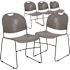 Carnegy Avenue Gray Plastic/Black Frame Plastic Stack Chairs (Set of 5)