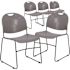 Carnegy Avenue Gray Plastic/Black Frame Plastic Stack Chairs (Set of 5)