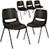 Carnegy Avenue Black Plastic/Black Frame Plastic Stack Chairs (Set of 5)