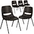 Carnegy Avenue Black Plastic/Black Frame Plastic Stack Chairs (Set of 5)