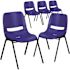Carnegy Avenue Navy Plastic/Black Frame Plastic Stack Chairs (Set of 5)