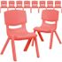 Carnegy Avenue Red Plastic Stack Chair with Seat Height 10.5 ft. in Red