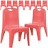 Carnegy Avenue Red Plastic Stack Chairs (Set of 10)