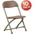 Carnegy Avenue Brown Kids Plastic Folding Chairs (Set of 10)